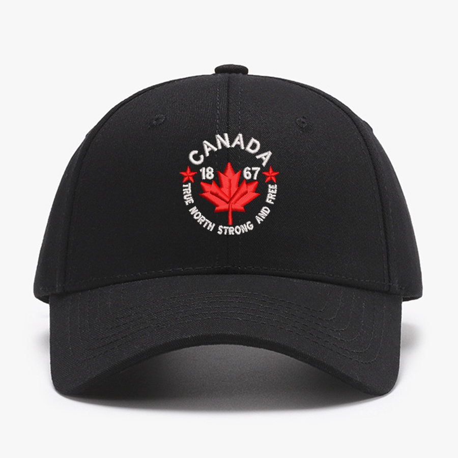 Baseball Cap Structured - Embroidered Canada True North Strong and