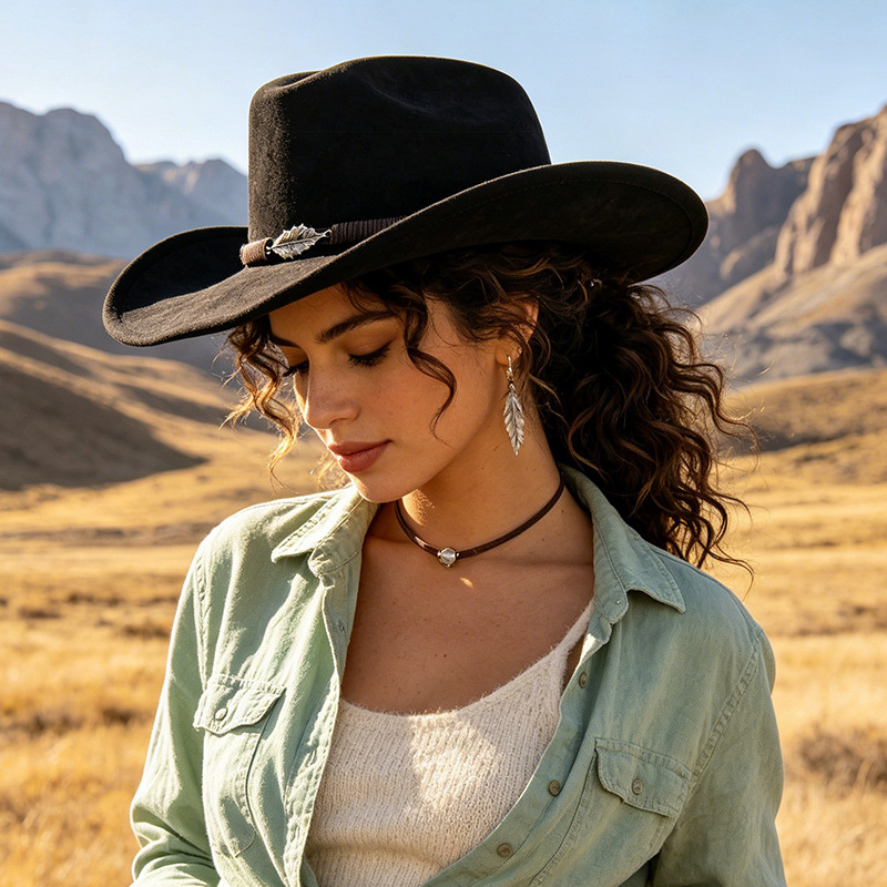 Western Cowboy Style Panama Wo - Fedora Hat Wool recension och pris