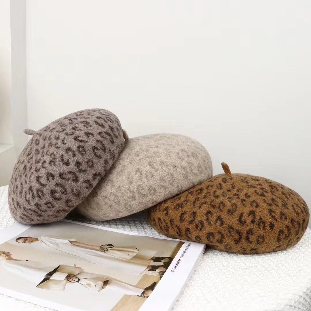 New Leopard Print Autumn Winte - Beret French Wool recension och pris