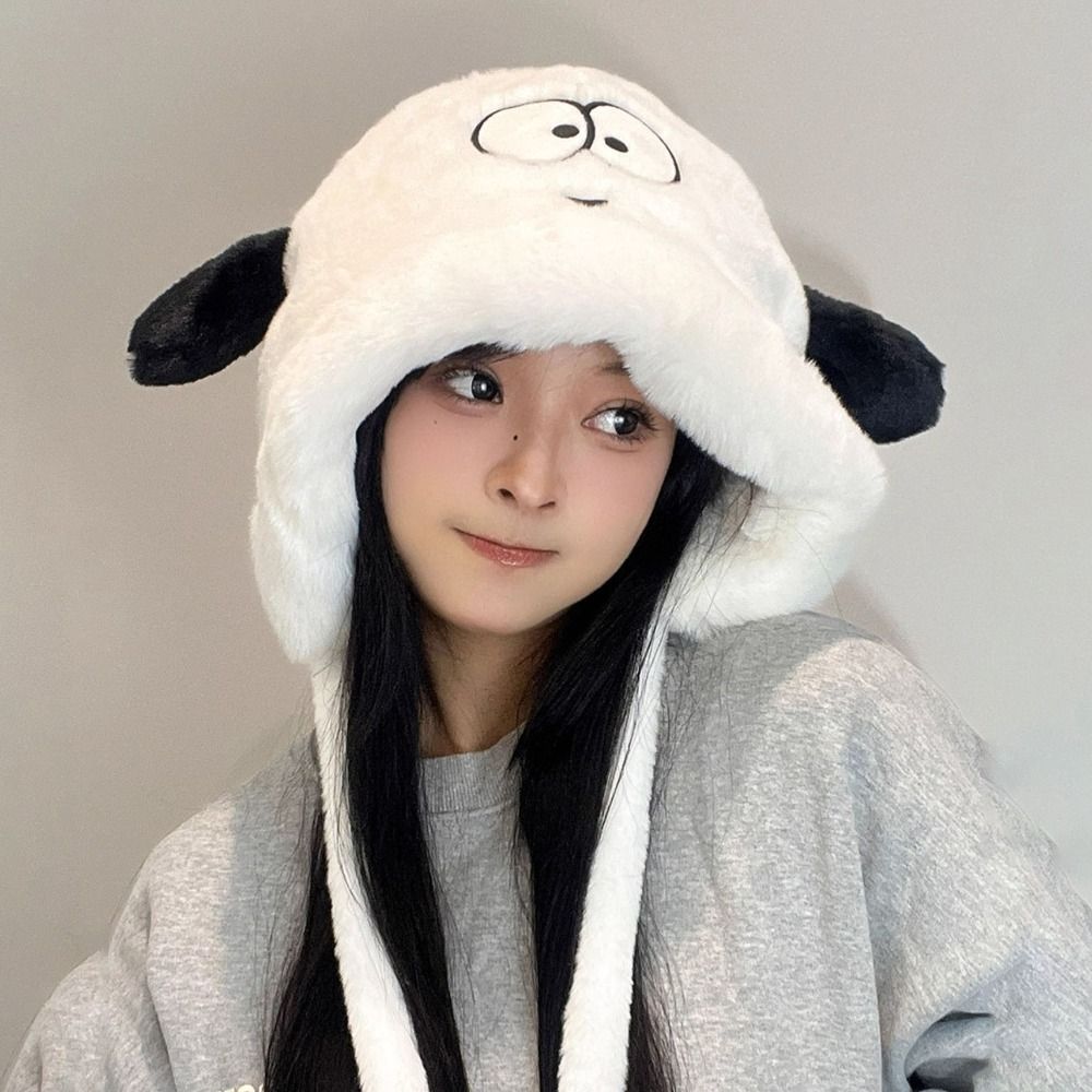 Cartoon Cute Dog Ears Women Wi - Beanie Cuffed Knit recension och pris